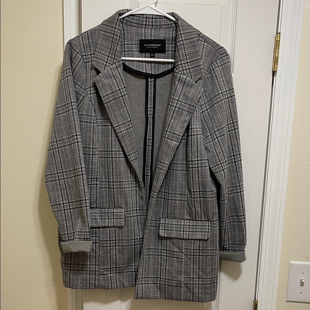 Liverpool Gray Plaid Blazer